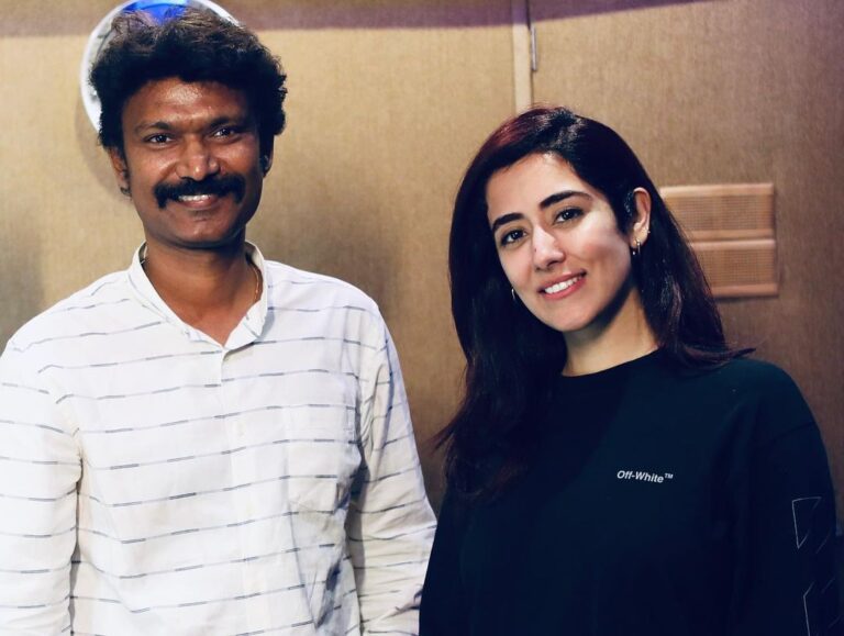 D. Imman Instagram - Glad to record a melodious number with Singer Jonita Gandhi for Brother Santhanam starrer untitled flick. Lyric by Muthamil.Produced by Anbu Chezhiyan,Gopuram Films and Directed by N.Anand! Praise God! @jonitamusic @muthamilrms