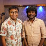 D. Imman Instagram - Glad to record Singers Nakash Aziz,Anthakudi Ilayaraja and Swetha Mohan for a rustic dance number for Brother Santhanam starrer untitled project.Produced by Gopuram Films,Anbu Chezhiyan.Directed by N.Anand.Lyric by Muthamil. Praise God!