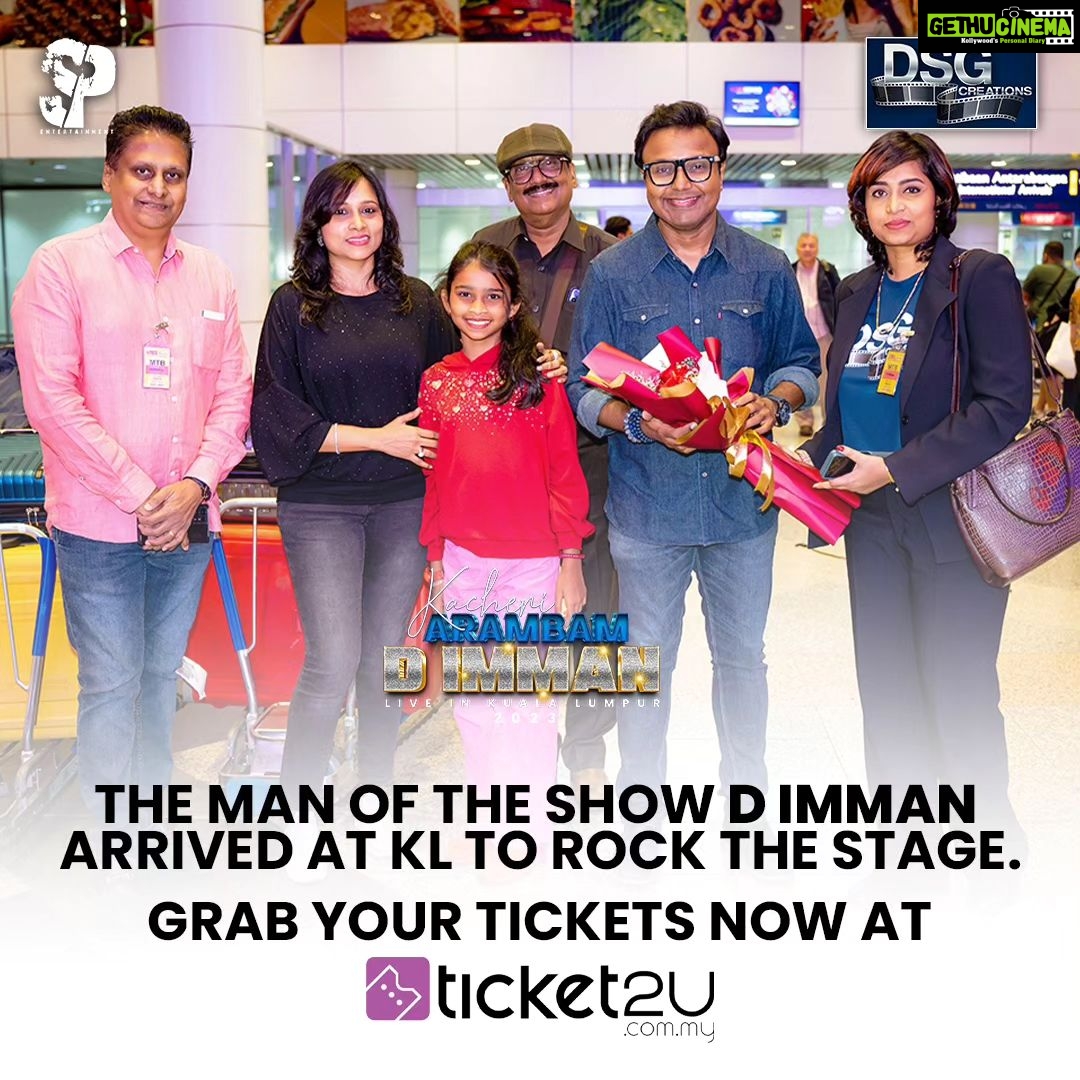 D. Imman Instagram - The man of the show arrived KL to rock the stage Makkaley 🎉🎊 Tickets are selling fast, Grab yours now Kacheri Arambam🔥🔥🔥 …. We proudly present to you D’imman Live in Kuala Lumpur 2023 Presented to you by @dsg_creations @immancomposer @datosrig @sivanair28 Save your date and Grab your tickets Makkaley✌️😎. TICKETS ARE OPEN FOR SALE Grab your tickets from ticket2u.com.my 🙌 For more info 012-4886225 WhatsApp only🙌 Don’t forget to like and share our official pages. Follow our official pages to be connected 🙌 Insta : @showprolive98 Facebook : @Showpro Live Tik Tok : @Showpro_Live #dimman #kacheriarambam #DSG #DSGcreations #datosrig #concert2023 #showproentertainment #showprolive #india #bigconcert #tamilconcert #indianbigconcert #malaysianconcert #malaysiaconcert #bigconcertmalaysia #tamilconcertmalaysia #oldisgold #fetureconcert #1millionaudition #gopop