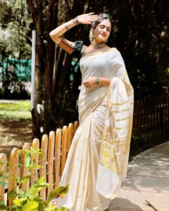 Deepthi Manne Instagram - Ease. Effortless + Elevated Elegance. The formula of any saree.
