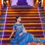 Deepthi Manne Instagram - Designer: @manasa_karnati Rawsilk long gown handcrafted with Zardosi n katdana work paired with Kalnkari Pichwai Dupatta. “Simple and Elegant “ #justlovedit❤️ Thank you dear Manasa 😘 Ps: ignore my face,was down with fever 🤒 Pc: @paulino_pictures well done 👏🏻❤️