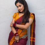 Deepthi Sunaina Instagram - 💛♥️ #deepthisunaina . . . . . . . Outfit: @kulkarni_sisters ❤️ PC: @sandeepgudalaphotography Location: @thedramaland