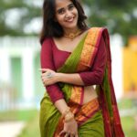 Deepthi Sunaina Instagram - 💚♥️ . . . . . Outfit: @kulkarni_sisters 📸 : @thehashtag_photography Location: @mrandmrsstudiohyd MUA: @panduchalapati