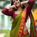 Deepthi Sunaina Instagram - 💚♥️ . . . . . Outfit: @kulkarni_sisters 📸 : @thehashtag_photography Location: @mrandmrsstudiohyd MUA: @panduchalapati
