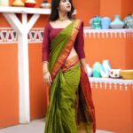 Deepthi Sunaina Instagram - 💚♥️ . . . . . Outfit: @kulkarni_sisters 📸 : @thehashtag_photography Location: @mrandmrsstudiohyd MUA: @panduchalapati