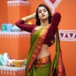 Deepthi Sunaina Instagram - 💚♥️ . . . . . Outfit: @kulkarni_sisters 📸 : @thehashtag_photography Location: @mrandmrsstudiohyd MUA: @panduchalapati