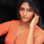 Eesha Rebba Instagram - 🍊✨ Styled by: @Styledbysumaiah Outfit: @prashantikumarlabel Accessories: @sumaiah.tabassum Makeup: @prarthanaahuja.mua Clicked by : @karteeksivagouni Loc : @mirai.hyd