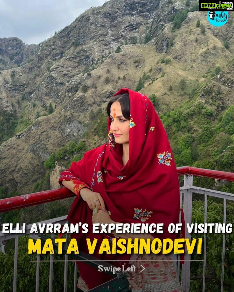 Elli AvrRam Instagram - #IndiaWithElli Swipe to read about my first-time experience at Mata Vaishno Devi trek😇🌸🙏 Watch full episode on @curly.tales Youtube Channel📣 . . My decision to trek 12 kilometers to the temple proved to be an extraordinary choice. India, undoubtedly, is a land where spirituality and wonder intertwine effortlessly. I am in awe of its profound depth and beauty. Stay tuned for more breathtaking destinations and immersive cultural experiences on 'India with Elli.' Together, let's embark on an unforgettable exploration of this incredible country! . . #VaishnoDevi #Trek #Jammu #Elli #elliavrram #yourstruly