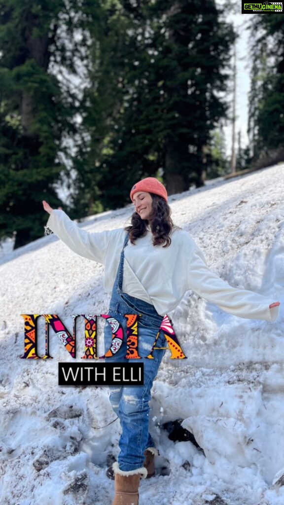 Elli AvrRam Instagram - This beautiful city has my heart❤️ Travel with me as I explore this piece of heaven on Earth, Gulmarg. Adventure and snow awaits! Watch Full Episode 3 of “India with Elli” on Curly Tales Youtube Channel 📣 @curly.tales #IndiawithElli #TravelShow #Curlytales #ElliAvrRam #Curlytalesadventures #BollywoodMeetsTravel #Explore #yourstruly #gulmarg