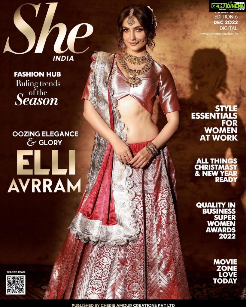 Elli AvrRam Instagram - Fashion, Glamour, Festive & Awards, we are closing this year oozing elegance & grace with the dazzling star Elli Avrram ( @elliavrram ). 2022 being an eventful year for She, our December issue captures all the glitz & glam that helped us climb the ladder! Here's the x-massy Issue cover for you to binge on Fire!!! Cover girl: @elliavrram Magazine: She India (Eng) | @she_india Founder : @its.manikandan Produced by: @maximus_collabs_ Photographer: @amitkhannaphotography Stylist: @stylingbyvictor @sohail_mughal_ Outfit: @narayaniweavesbyramya Jewellery: @tikamdasmotiramjewellers @rubans.in HMU: @zoya.makeupandhair Location: @maximusstudiomumbai Co-ordinated by: @nadiiaamalik . . #sheindia #elliavram #naanevaruven #yuvan