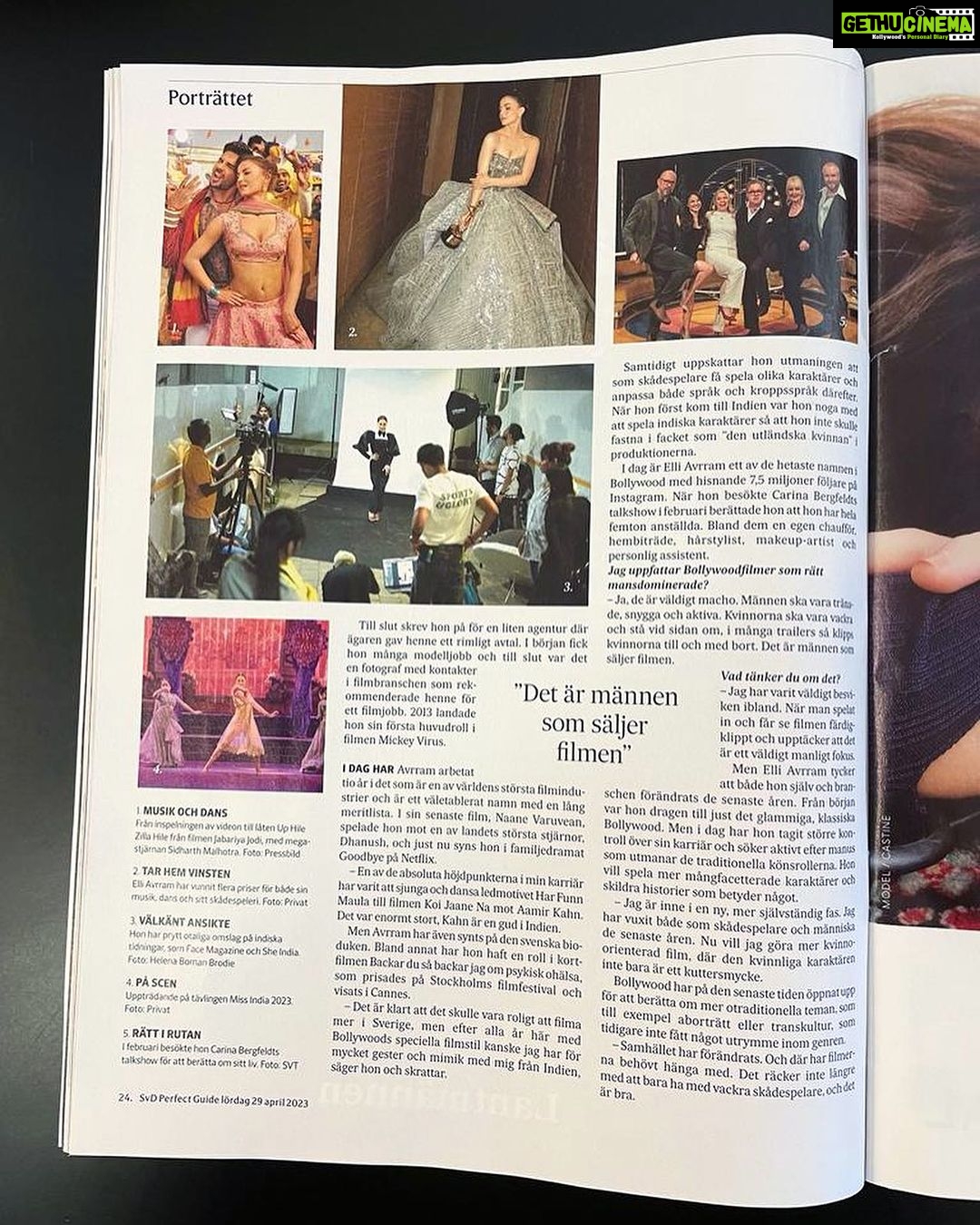 Elli AvrRam Instagram - My interview in Sweden with lovely Helena Broman Brodie for ‘Porträttet’ Magazine❤️📸 #sweden #interview #bollywood #childhood #dream #goals #hardwork #dedication #patience #gratitude #loveindia #elliavrram #yourstruly