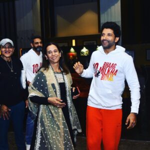 Farhan Akhtar Instagram - To celebrate a decade of Milkha ji’s story on film, a screening was held in Mumbai for people with hearing loss. 
The Indian Sign Language Organisation (ISL), Viacom 18 and Bharathi Mehra have worked for months and created a theatrical version of Bhaag Milkha Bhaag with sign language. Their effort is beyond exemplary. 
It was truly an overwhelming experience to be there and be part of this historic moment. 
Thank you to @pvrcinemas_official for supporting this and re-releasing the film with sign language in over 30 screens across the country.

@rakeyshommehra @viacom18 @sonamkapoor @divyadutta25 @sonia_milkha_singh @prasoonjoshilive @shankarehsaanloy @pavanrajmalhotra @yograjofficial @binodkpradhan @nawwabshah @actordevgill