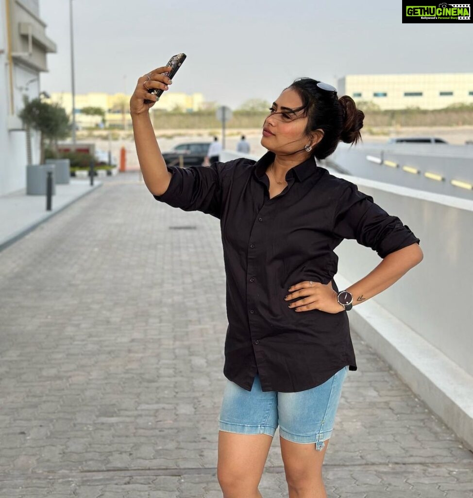 Farina Azad Instagram - Messy bun, long shirt shorts and some swag.