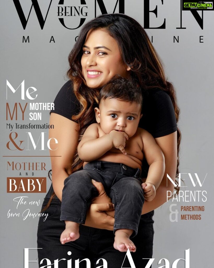 Farina Azad Instagram - Thank you for featuring us in the cover on this spl day ❤️ Mother’s Day special cover for @beingwomenmagazine Featuring @farina_azad_official Captured by @thivakar.photo