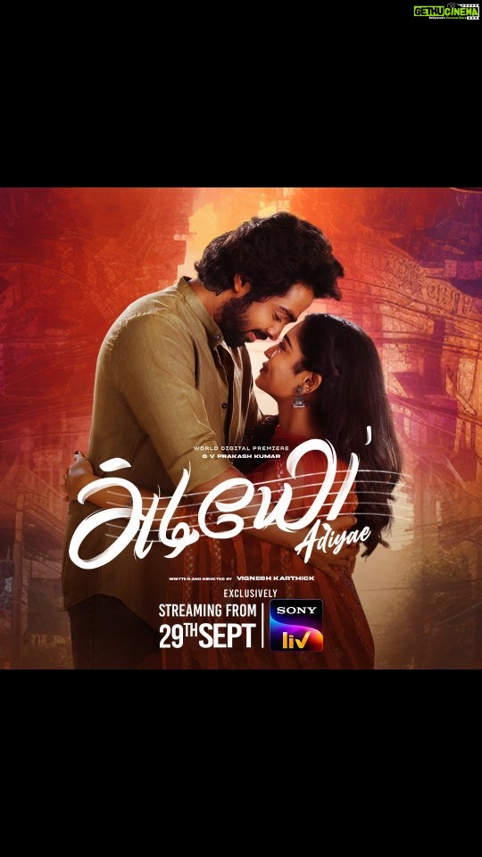 G. V. Prakash Kumar Instagram - Destiny has its own plans, join us in the parallel universe of Adiyae, the quirky rom-com Streaming exclusively on Sony LIV from September 29th. #SonyLIV #AdiyaeOnSonyLIV @gvprakash #Adiyae @gourigkofficial @maali_and_manvi @vignesh_karthick88 @prabhakaranjustin @rjvijayofficial @venkat_prabhu #thinkmusicindia @madumkeshprem #gokulbenoy #Sivasankarb4B @proyuvraaj