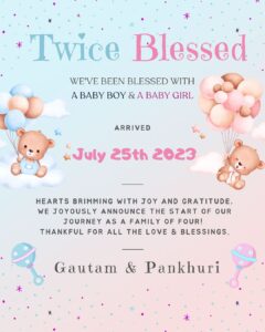 Gautam Rode Instagram - As we embrace this new chapter as a family of four, we are filled with heartfelt gratitude for the love and blessings showered upon us. 💕