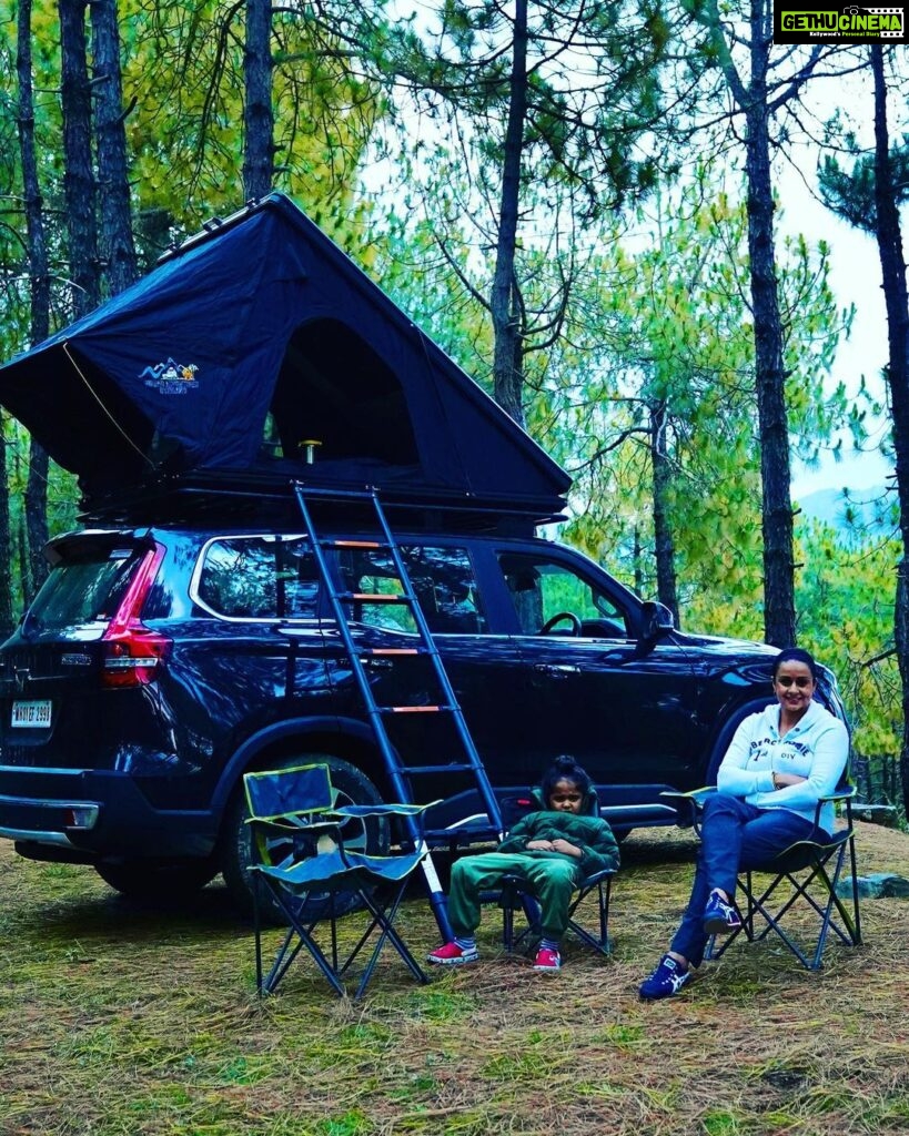 Gul Panag Instagram - Every day is a new experience in the outdoors. And this is Nihal’s favourite part. Camping. From where I come this is actually glampimg, but more on that later ). We first took Nihal camping two years ago when he was 3. I was apprehensive whether he’d take to it. Given that a big part of his parent’s lives revolves around the outdoors and adventure, him not enjoying all those would really have put a spanner in the works. Luckily for us, he took to it like a fish to water! And now given a choice for a weekend break- he will always pick camping. Sometimes asks to go camping in the middle of a school week too! This time we tried a new tent from my friends @nomadadventuresoverland ! And we loved it. So much easier to set up than my older Iron Man tent ( which is faster than a conventional tent that @sherbir and I have grown up pitching - tired , hungry and often in pouring rain) . And equally quick to pack up. Special thanks to our buddies @bimbra4x4 and @taranbimbra for installing it. And a big shout out to my favourites at @mahindraadventure for organising this @mahindra.scorpio.official . We had an amazing weekend amidst the pine trees with clean air , under the stars- thanks to you all.