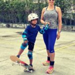 Gul Panag Instagram - “You know why Moms are in sportswear a lot ?? Because mother hood is an extreme sport . “ Via @mytherapistsays 💁🏻‍♀️ I seem to find myself posting pictures in workout clothes a lot. It’s because I’m beginning to subscribe to the view - that motherhood is indeed an extreme sport!! In other news Nihal has decided that he’s done with Skating. But seems to have an infinite amount of interest in skateboarding. So we started introducing him to the sport. This is his second class. And he’s not doing too badly. Also, I had a few questions on my @theflexnest anklets .And bangles ( last photo) on my stories. I do low intensity, steady state, cardio 3 to 4 times a week in addition to strength training. I find myself challenged better if I have resistance both in my hands and in my feet. Over the years I have used various kinds of ankle weights and wrist weights. Most used to be filled with sand. They were bulky as well as uncomfortable most often. These are sleek, comfortable and nonintrusive. I’ve had these for about a year and I absolutely love them. A long walk, say 45 minutes or so, with these, activate the core in addition to the legs of course. Do give it a try.😀