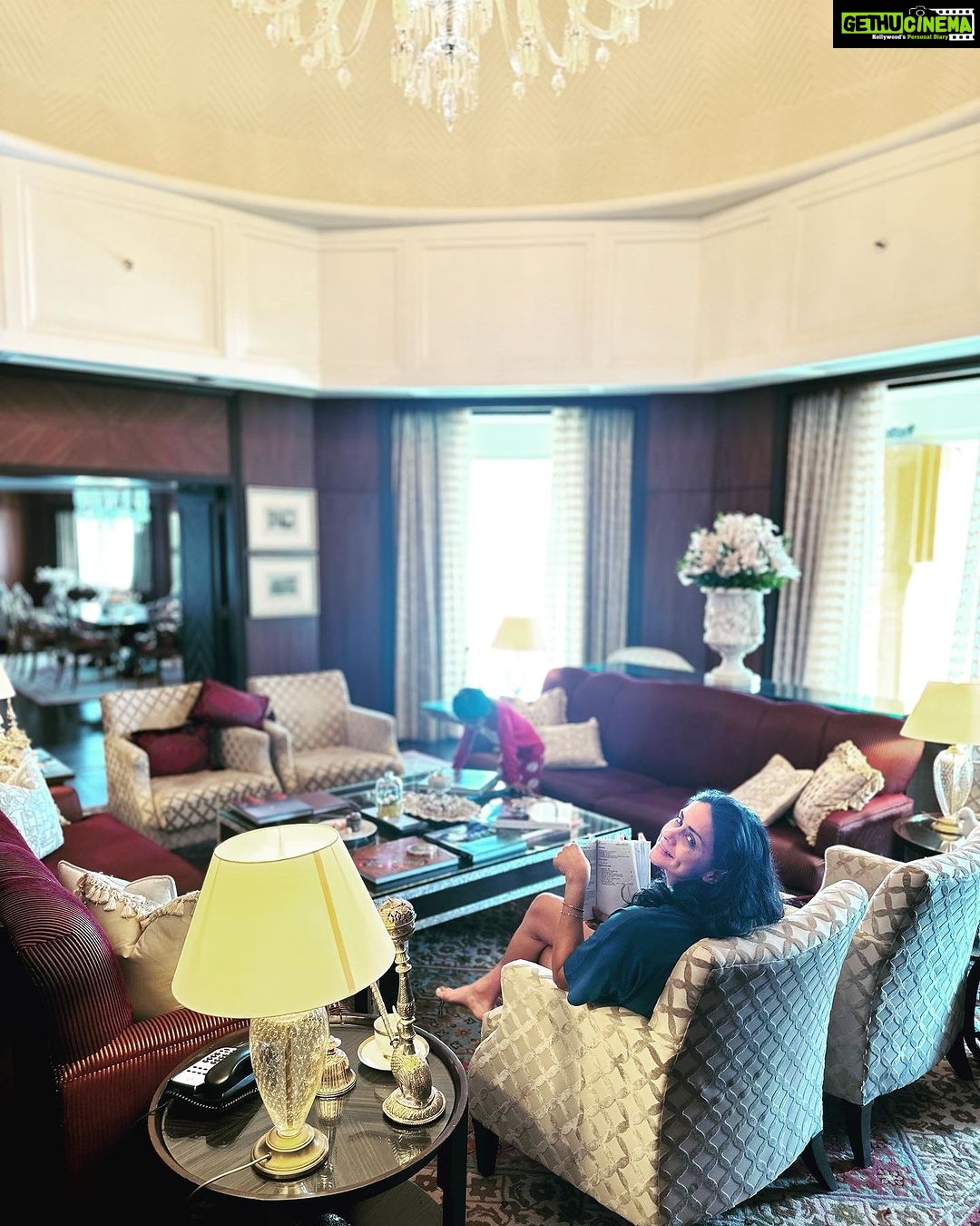 Gul Panag Instagram - Staying at @theleelapalaceudaipur feels like being transported to another realm- of grandeur, opulence, heartwarming hospitality and incredibly fine taste. A unique interpretation of Indian luxury, the Leela celebrates each hotel through its unique location, art, architecture, culture and cuisine with thoughtful services, celebratory rituals, and immersive experiences capturing the essence of India and the richness within. Art is beauty and here at The Leela, they understand the emotions that beauty and art can evoke. And the visual treat here evokes a lot. Be it a sculpture in a hallway, the carving on a staircase, the coloured marble inlays on a ceiling panel, or traditional paintings on the walls, each of these elements has been specially curated to leave you with a sense of awe-inspiring wonder. The Leela Palace Udaipur has an exquisite collection of Indian art forms, spiritually inspired installations, larger-than-life paintings, striking sculptures and much more, each harnessing different mediums and sensibilities. And it’s not just a house of pretty things- it’s a mansion of fine art. The Leela in Udaipur brings to life the ancient art and craftsmanship of Mewar. Forgotten Indian crafts like Tarkashi work, Tekhri and Bidri were placed at a place of prominence in an effort to preserve Indian tradition. I am in awe of the mirror in lay work ( Tekhri) that adorns the walls of every room, the courtyard - in fact everywhere! Our abode during the stay was the Royal Suite- stunning in every way. From the high ceiling dome adorned by an enormous chandelier to the silver artwork , and beautifully crafted furniture, the beautiful paintings - every thing is curated with a fine eye for detail. From the silver art work, the furniture, the paintings and even the rare coffee table books. Nothing I write or pictures I share can possibly do justice to the incredible visual journey that one is taken on here at the Leela Palace Udaipur - and so I can only offer a glimpse.😅 And a big THANK YOU.❤️ #theleelapalaceudaipur #palacebythelake #theleela