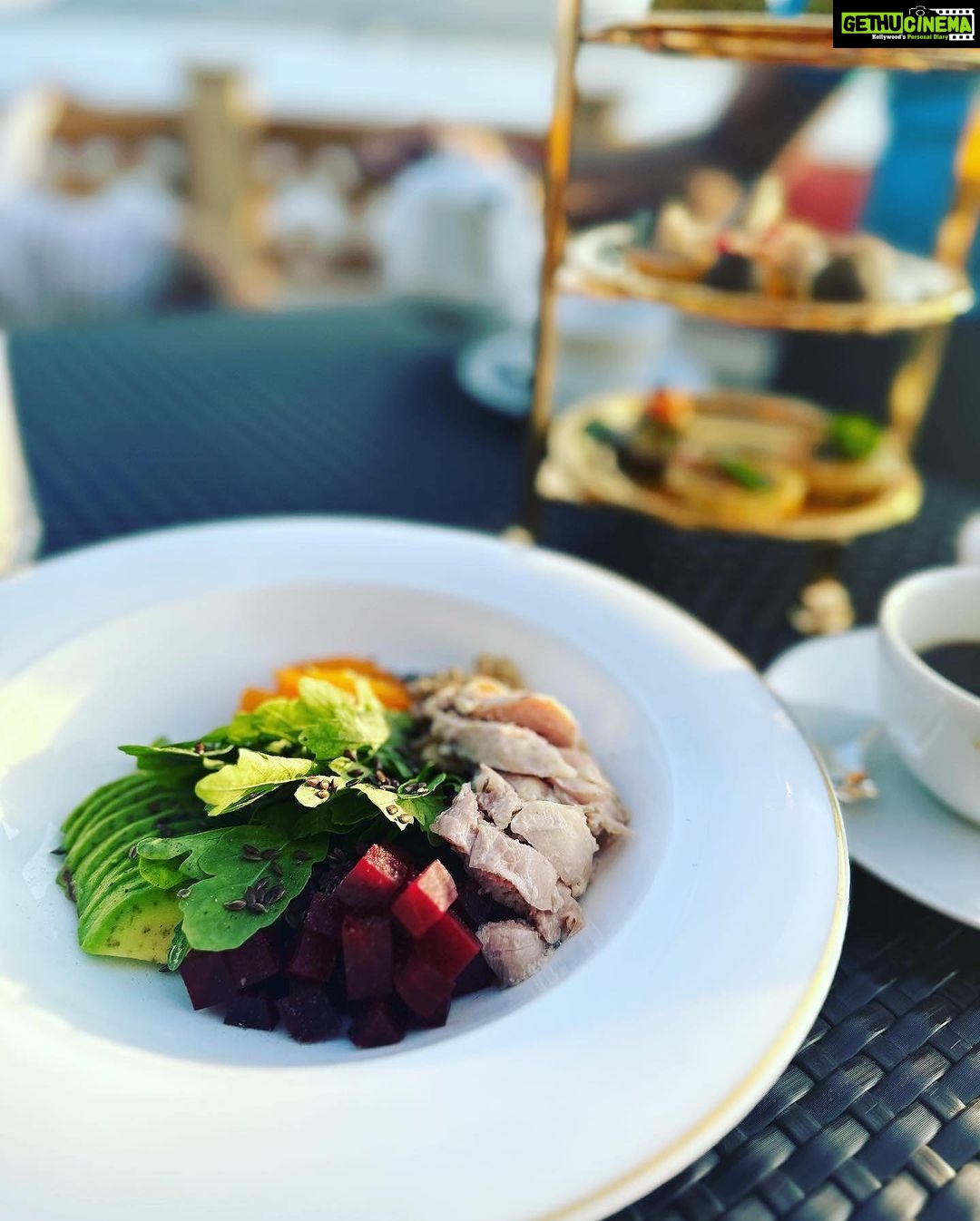 Gul Panag Instagram - Let me start by saying that I’m not a foodie. For those of you, who know me or have followed me, you’ll see that I hardly ever post about food. I eat to live. But all that changed in the last two days spent at @theleelapalaceudaipur . And how! Where does one even begin to describe the experience that the Leela Hotels pride themselves on curating. I could go on and on about the stunning artwork, and architecture, interiors, collection of contemporary art but more about that later. Or about the incredible warmth that is exuded by every single person you come into contact with. Starting with GM, himself! I’m on a very strict food regime prescribed by @sharmashalvi and the signature wellness menu Aujasya - was a great fit-a perfect balance of taste and nutrition with guilt free indulgence. Both Chef Ravish and Roopak crafted the finest food for us. From Pan Asian to authentic Rajasthani food with its robust spices - incredible! On our first evening we dined at the famed Sheesh Mahal ( rated one of the most romantic restaurants in the world by Architectural Digest US and) and enjoyed the incredible food prepared by Chef Roopak and traditional breads made by Neetu ji on a traditional fire. Neetu ji is Palace associate by day and spends time at the restaurant in the evening churning out traditional rotis. The next evening was at the Sheesh Mahal terrace with Chef Ravish curating the most incredible thali ever ( last photo) The resplendent City Palace bedecked by night, the serenity of Lake Pichola coupled with the flavours of Royal Dining made these evening unforgettable! And yes, I’m a certified foodie now. As long as the food is from Aujasya . #leelaudaipur #notjustaroadtrip #theleelapalaceudaipur #palacebythelake #theleela @ravishrmishra Leela Palace, Udaipur