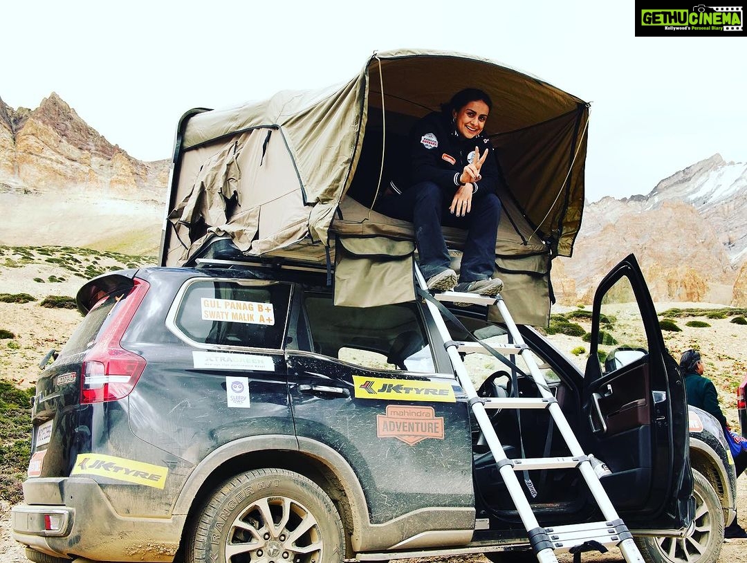 Gul Panag Instagram - Putting together this over-landing experience featuring an incredible group of accomplished women has been a dream come true for @mahindraadventure and me. I was bitten by the overlanding bug over a decade ago, after being stranded at the base of Sach Pass and not being able to find a place to pitch a tent ! As we sat in the vehicle that night, we began talking about the need to have a rooftop tent, that could be set up anywhere with minimal effort. That , and an expedition vehicle that would enable us to not be stranded in the first place.😂 Over the years, every year has had several such camping experiences. With my trusted Scorpio Getaway and its rooftop tent. Always with my family. And I’ve always wanted to create that experience known as Overlanding for like-minded people- specially, since so many people would ask me about it every time I would share my experiences and pictures. And this dream finally came alive @nookalavinod !!!!!! And we are eternally grateful to @harisingh.rallying , @simran18kaur @pavanemann @nagrahonnie @panitavirmani @sidhurallying for truly having created an unparalleled experience and raised the bar so so high, that no camping trip will ever come close. And it would not have been possible without the support of @bimbra4x4 and @nomadadventuresoverland . Thank you for going above and beyond to make this happen. Here’s to many, many more! Because this is just the beginning! Let’s go @nookalavinod ! Thank you @cinemonkofficial @achyutphotography @maddymarwah @shilpamorwal for the lovely images. #womenwithdrive #zanskarexpedition #mahindraadventure #overlanding #overland #rooftop #rooftoptentliving Zanskar Valley