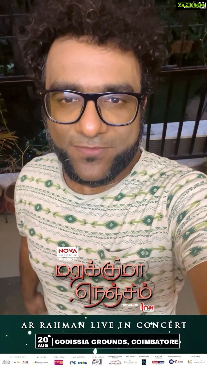 Haricharan Instagram - The incredibly talented Singer Haricharan will be performing Live at Marakkuma Nenjam - Coimbatore Edition, along with our Isai Puyal ARR! πΌπ€© Stay tuned for an epic night! π₯³ π
20 August 2023 π Codissia Grounds, Coimbatore Get your tickets now! BOOKING LINK IN BIO ποΈ For inquiries, contact +91 90030 67774 π Proudly Presented By @actc_studio @aasett_digital @orchid_productionns #arrahman #arrlive #liveincoimbatore #MarakkumaNenjam #30YearsofRahmania #actcstudio #actcevents #aasett #orchidproductionns #coimbatore #codissia