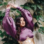 Harnaaz Kaur Sandhu Instagram - 💜 Makeup @andresfelipeofficial @mubacosmetics Hair @juantrejosofficial Styled @meemmap Dress/ corset @victorlopezny