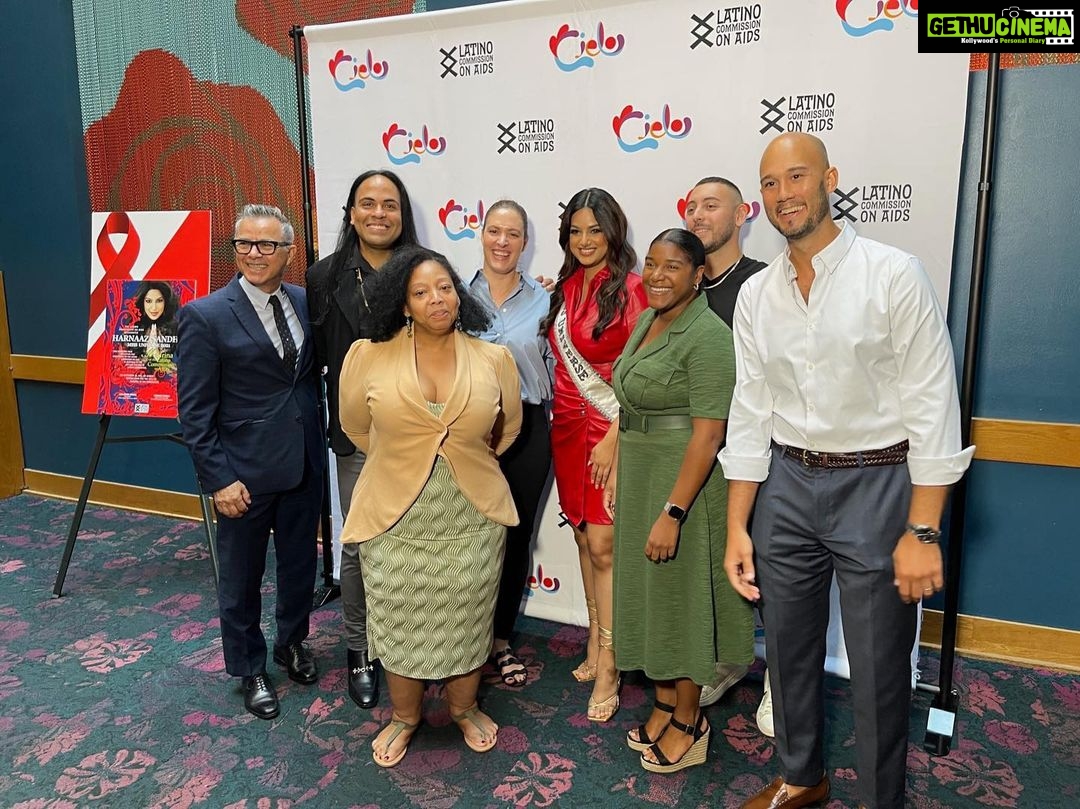 Harnaaz Kaur Sandhu Instagram - Such a beautiful day spent with @latinocommaids and i am truly thankful to be named the ‘2022 Madrina’ of the Latino Commission on AIDS. I’m both honored to take on this role, as well as grateful to the Miss Universe organization for giving me this opportunity to carry on their commitment to this cause. I’m excited to join in support of the Latino Commission on Aids and its dedication for over 30 years of working to prevent HIV and advancing access to care in the Latino and Global community. I urge you all to educate yourself and help us in saving lives from aids. Eduquémonos juntos a nosotros mismos y a los demás. You can count on me to be on your side as we sound the trumpet to end HIV and reach health equity for all. Muchas Gracias 🙏🏻 @missuniverse #latinocommissiononaids #aidsawareness Styled by @meemmap Dress @nyandcompany