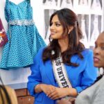 Harnaaz Kaur Sandhu Instagram - Today we received a warm welcome at Mamelodi-East Pre-Vocational School where we met with young change makers and spoke on menstrual equity and empowerment. I truly wanted to inspire them but eventually ended up getting inspired from these young powerful souls! Keep empowering! ❤️✨ @missuniverse @timesquareza @official_misssa Captured by @ogmish Styled by @meemmap Outfit @wightelephant Makeup @reneedewitmakeupartist Hair @rene_ultimateglamour South Africa