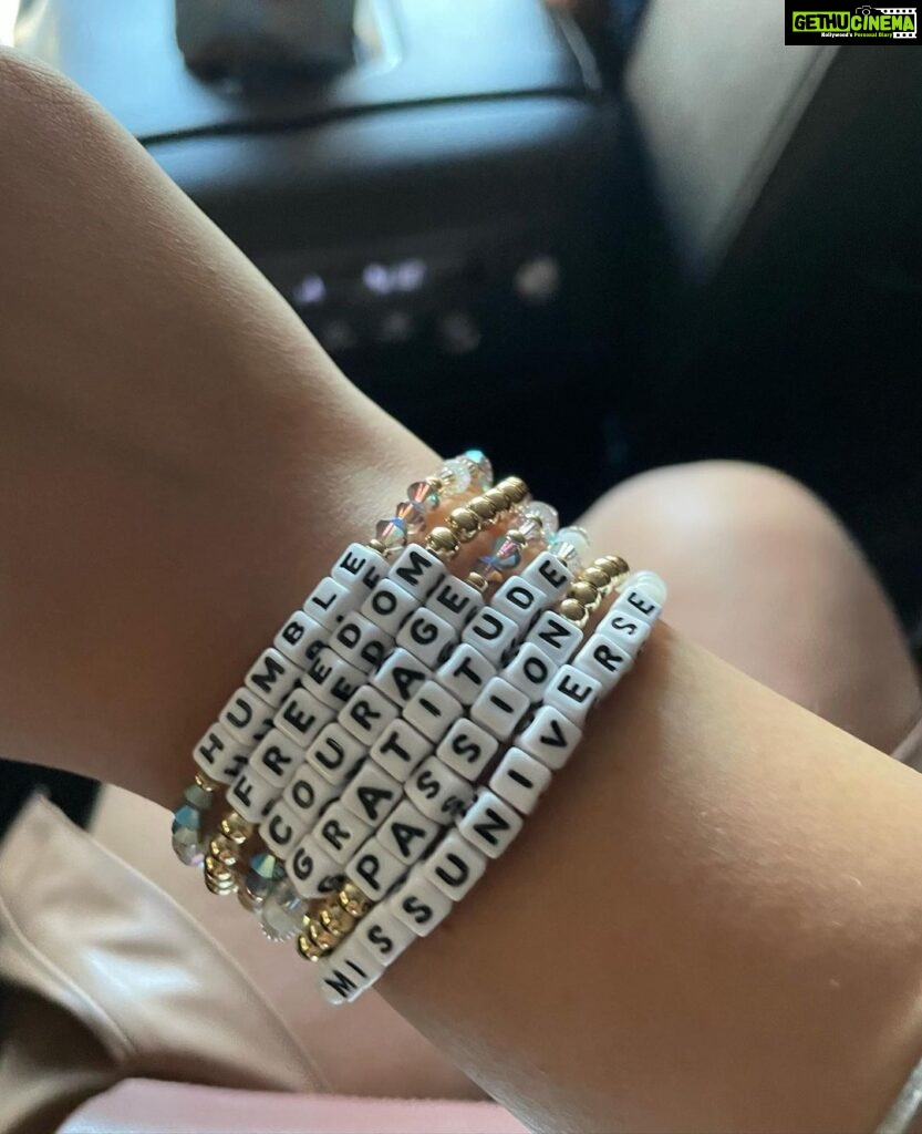 Harnaaz Kaur Sandhu Instagram - Such a Blessed day spent with @bestbuddies at @littlewordsproject store in New York, where I met my new buddies and did a beautiful exercise to make a bracelet of our own by choosing a word that inspires us the most! Well, I was truly overwhelmed to watch my buddies finding their inspiring words and that took me to none other than choosing ‘beautifully confident’ that we all are in our own ways! I’m so thankful for this day forever! I got many pretty meaningful bracelets with words that plays a very important part in my life! Thankyou buddies for the special ‘Miss Universe’ bracelet❤️ What would be your inspiring bracelet word? @missuniverse To everyone reading this! Your every word matters remember that, ‘Sometimes it takes only one act of kindness and caring to change a person’s life!’ #bekind #beautifullyconfident New York City, N.Y.