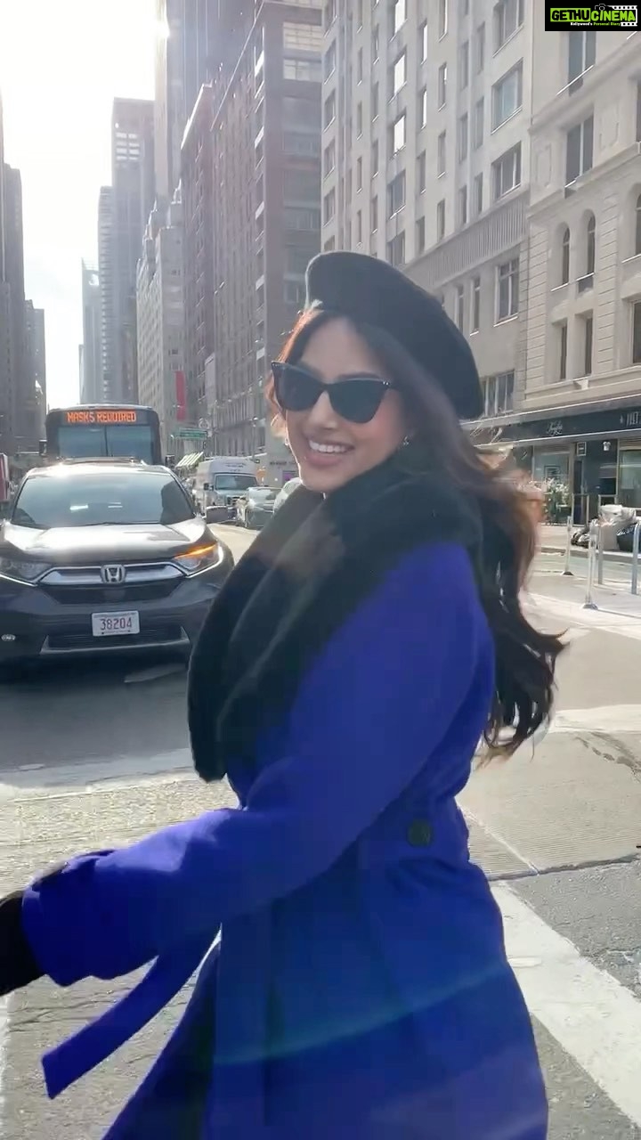 Harnaaz Kaur Sandhu Instagram - Harnaaz in Paris? I mean ‘Harnaaz in New York’ @missuniverse @missdivaorg Styled @meemmap Coat @nonatatelier Shoes @marciano @guess Makeup by @yukoonthego Hair by @delajhair New York City, N.Y.