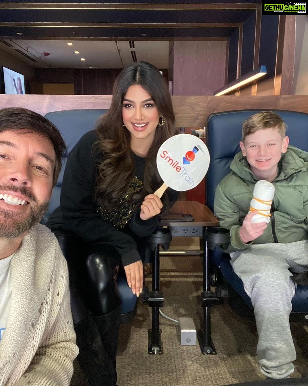 Harnaaz Kaur Sandhu Instagram - So Thankful to @smiletrain for giving me this great opportunity for being the flag captain of @ny_islanders Huge shoutout to everyone who helped us to raise funds for @smiletrain β¨β€οΈ Love and Respect ππ» @missuniverse Wearing @rockystar100 @rockystarofficial Earrings by @isharya