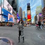 Harnaaz Kaur Sandhu Instagram - Living the life in NYC ✨🌇 @timessquarenyc @missuniverse @missdivaorg Styled by @meemmap Look @ramybrook Shoes @stevemadden Times Square New York, USA