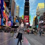 Harnaaz Kaur Sandhu Instagram - Living the life in NYC ✨🌇 @timessquarenyc @missuniverse @missdivaorg Styled by @meemmap Look @ramybrook Shoes @stevemadden Times Square New York, USA