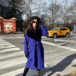 Harnaaz Kaur Sandhu Instagram - Let your light shine so brightly that others can see their way out of the dark☀️✨ @missuniverse @missdivaorg Styled @meemmap Coat @nonatatelier Shoes @marciano @guess Makeup by @yukoonthego Hair by @delajhair New York City, N.Y.