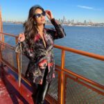Harnaaz Kaur Sandhu Instagram - First ferry trip and some delicious Thai food @pinto_nyc All about yesterday✨🗽 @missuniverse @missdivaorg Ensemble by - @rockystarofficial @rockystar100 Earrings - @isharya Overcoat - @weareperona New York City, N.Y.
