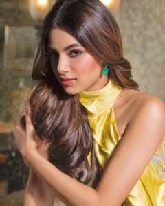 Harnaaz Kaur Sandhu Instagram - What sunshine is to flowers, smiles are to humanity✨

Wore this beautiful Gown by @abhishekstudio for Media interviews #Day1 ✨💫
@missuniverse 
Outfit - @abhishekstudio 
Accessories - @blissful_accessories 
Hair - @khushbuharia 
Makeup - @shubhu.makeupartist 
Photographer- @ishanzaka