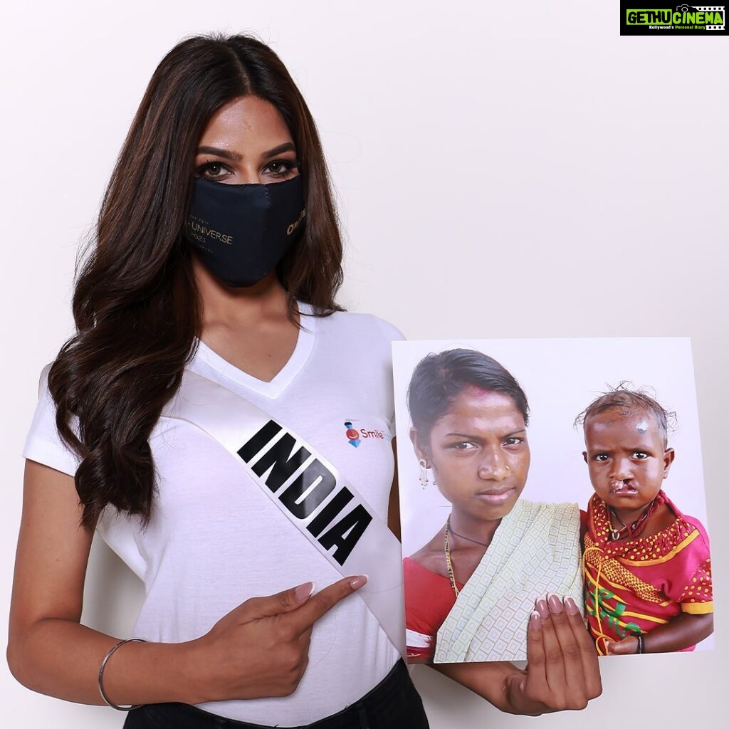 Harnaaz Kaur Sandhu Instagram - #Repost• @smiletrain_india Today is the big day for @missuniverse contestants from around the globe!   @harnaazsandhu_03 is representing India… and we have a question for you!   Have you seen a child like this?   1 in 700 babies are born with a cleft lip and/or palate globally. Clefts cause difficulties eating, breathing, hearing, and speaking. @SmileTrain supports free cleft treatment in more than 70 countries around the world. Please share this post and message us if you know someone in need of cleft treatment.   #HaveYouSeenAChildLikeThis @MissUniverse @missdivaorg