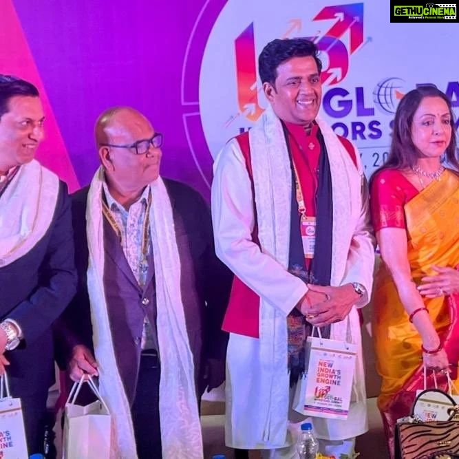 Hema Malini Instagram - Attended the Global Investor's Summit at Lucknow on the 12th of Feb, organised by the Film Bandhu UP. Addressed the gathering as a rep of the Ind Film Industry.The Chief Guest at the film section was I&B Min Shri Anurag Thakur. Happy to have shared stage with my colleagues Ravi Kishan & Madhur Bhandarkar. More photos of the event. @pmo_india #ianuragthakur07 @ravikishann @myogi_adityanath #globalinvestorssummit #lucknow #filmbandhu