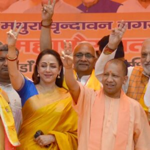Hema Malini Instagram - Local body district Mathura election hectic campaigning by me on 26 and 27th April 2023 at Barsana, Chaumukha, Raya, Baldev, Gokul and also municipal corporation of Mathura Vrindavan for the Mayor election with Hon'ble  CM Yogi ji. Campaigned extensively in ward numbers 61, 64,…

#mathuraelection #electioncampaign #mayorelection