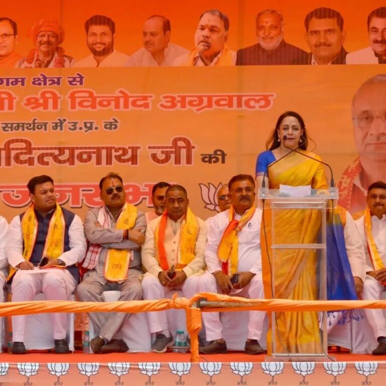 Hema Malini Instagram - Local body district Mathura election hectic campaigning by me on 26 and 27th April 2023 at Barsana, Chaumukha, Raya, Baldev, Gokul and also municipal corporation of Mathura Vrindavan for the Mayor election with Hon'ble CM Yogi ji. Campaigned extensively in ward numbers 61, 64,… #mathuraelection #electioncampaign #mayorelection