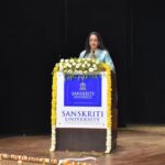 Hema Malini Instagram - 2nd of March - participated in a brain storming session with the students of Sanskriti University, Mathura. Inspired and motivated them to pursue their career goals in all earnestness. Also inaugurated an auditorium in the university campus. #sanskritiuniversity #inauguration #mathura