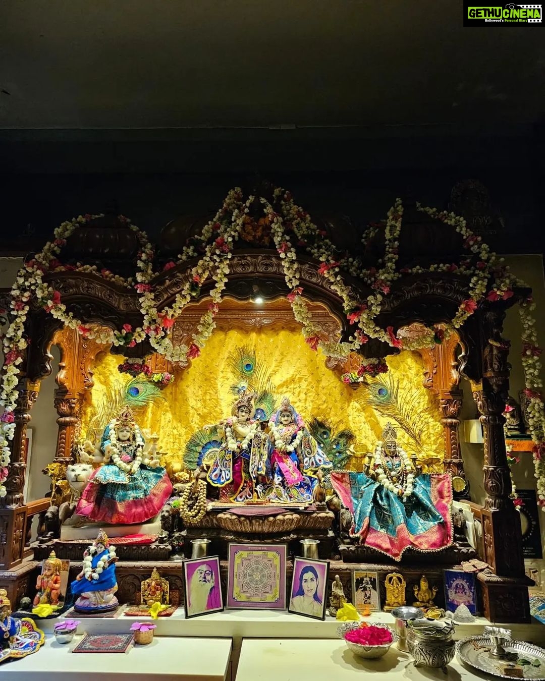 Hema Malini Instagram - A brief glimpse into my Janmashtami decorations which I love doing personally every year! ❤️I stitch new clothes for Radharani and Krishna and I enjoy adorning them. This is my own personal private pooja in my house. Happy Janmashtami to all🙏 #janmashtamicelebration #janmashtami #janmashtamispecial #festiveseason