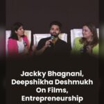 Jackky Bhagnani Instagram - At the Entrepreneur 2023 Summit on August 7-8, 2023 at JW Mariott, New Delhi, Editor-in-chief Ritu Marya sat down for an informative and entertaining fireside chat with the brother sister duo- Jackky Bhagnani and Deepshikha Deshmukh who are running Pooja Entertainment. #jackkybhagnani, #deepshikhadeshmukh, #bollywoodfilm, #rakshabandhan