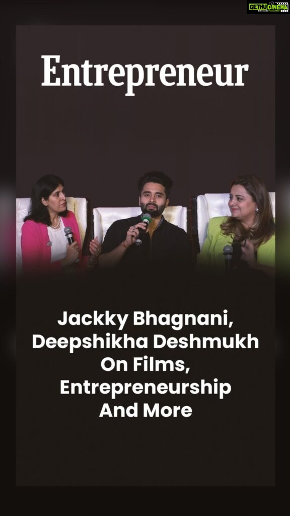 Jackky Bhagnani Instagram - At the Entrepreneur 2023 Summit on August 7-8, 2023 at JW Mariott, New Delhi, Editor-in-chief Ritu Marya sat down for an informative and entertaining fireside chat with the brother sister duo- Jackky Bhagnani and Deepshikha Deshmukh who are running Pooja Entertainment. #jackkybhagnani, #deepshikhadeshmukh, #bollywoodfilm, #rakshabandhan