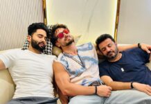 Jackky Bhagnani Instagram - The feeling when you’ve locked the edit 😜 #Ganapath Part 1 See you in the cinemas this Dusshera! #ganapathon20thoctober 2023! P.S- @kritisanon we missed you in this picture ❤️ @amitabhbachchan @vashubhagnani @tigerjackieshroff #VikasBahl @deepshikhadeshmukh #GoodCo