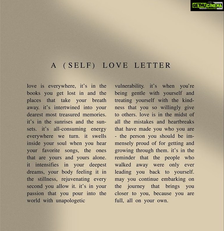 Janani Ashok Kumar Instagram - A Self Love Letter 🫶🏼 #loveyourself Chennai, India
