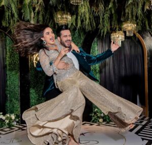 Jasmin Bhasin Instagram - US❤️ 
Just dancing through life and of course his strong arms holding me tight ❤️🧿

📸 @israniphotography