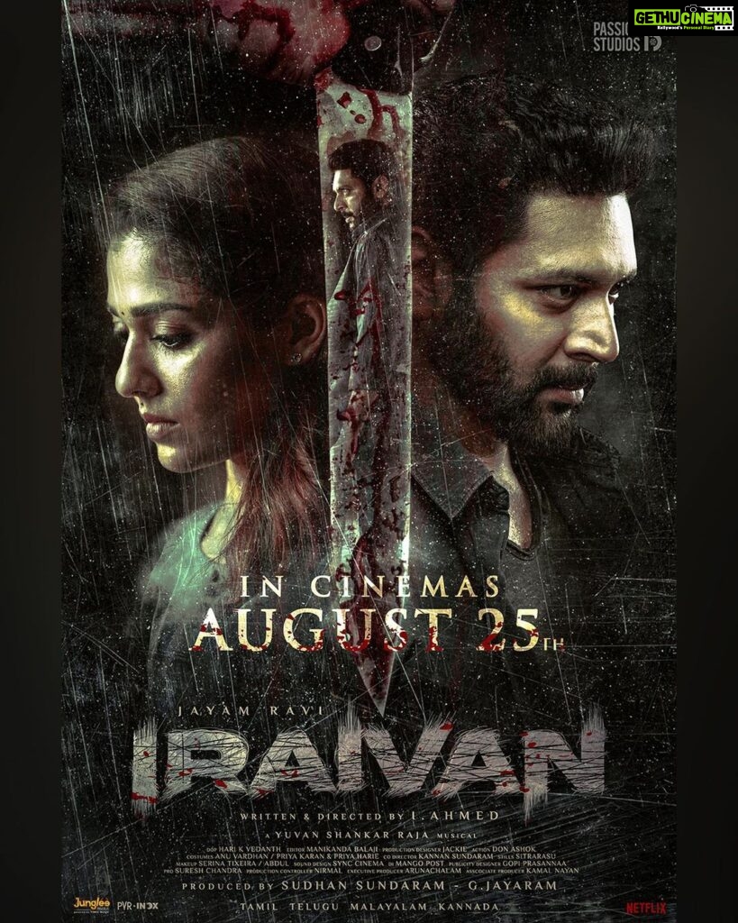 Jayam Ravi Instagram - #Iraivan will surprise you with an incredible theatrical experience across 4 languages from August 25th !! #IraivanFromAug25 #Nayanthara @Ahmed_filmmaker @thisisysr @PassionStudios_ #HariKVedanth eforeditor @jacki_art @Synccinema @MangoPostIndia @gopiprasannaa @Shiyamjack @donechannel1
