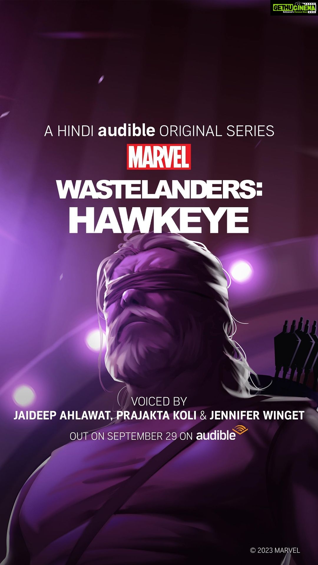 Jennifer Winget Instagram - Bhaiyo aur behno, presenting Hawkeye š¹ The sole survivor of the Avengers and a shell of the Super Hero he once was, he is now reliving his worst memories for paying audiences. Heās broken but thereās a fire in him and heās ready to do what needs to be done: killing every last person responsible for the deaths of those he loved the most. Listen to āMarvelās Wastelanders: Hawkeye, a Hindi Audible Originalā, for FREE with @jaideepahlawat as Hawkeye, @mostlysane as Ash, @jenniferwinget1 as Kate Bishop and others, only on @audible_in. Starting on September 29! @marvel @marvel_india @suchipillai @_rexxa @vishaljethwa06 @saideodharofficial @the_actor_aseem @mantramugdh @mnmtalkiespodcast @joy.to.all @prernachawla @khabirmehta @arainanand @joshi_sunkalp @mkiyomi @damaniam7 @raysumantoactor @rinkisinghvi #MarvelWastelanders #Audible #Hawkeye